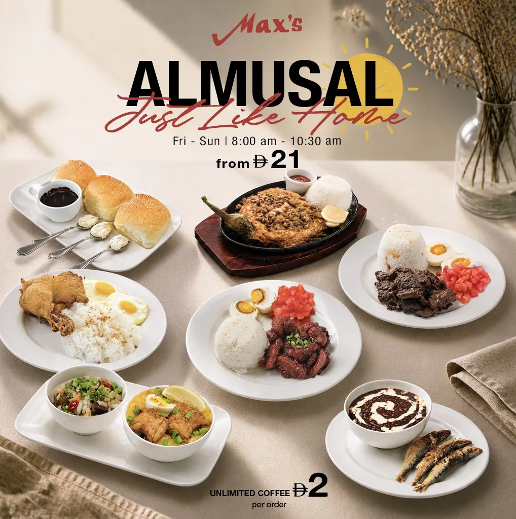Max's Almusal Just Like Home breakfast spread poster